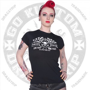 Dragstrip Kustom Girls Checker Wrecker T`shirt